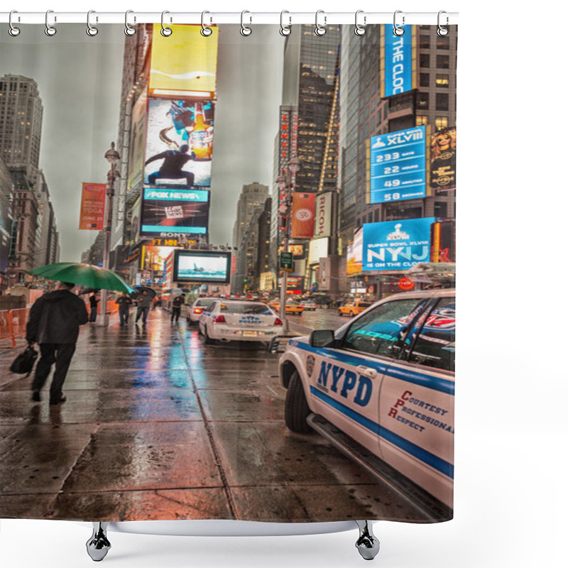 Personality  Night Times Square In New York Shower Curtains