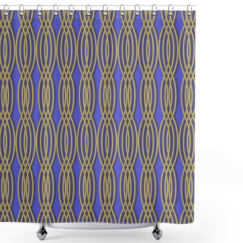 Personality  Abstract Vector Illustration Of Vertical Wavy Lines Shower Curtains