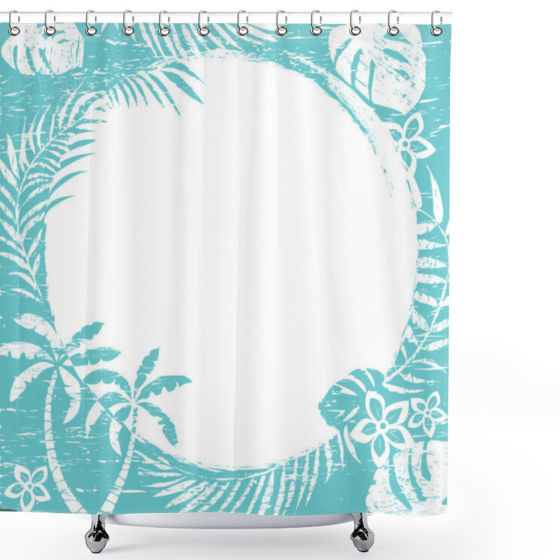 Personality  Grunge Abstract Tropical Border Shower Curtains