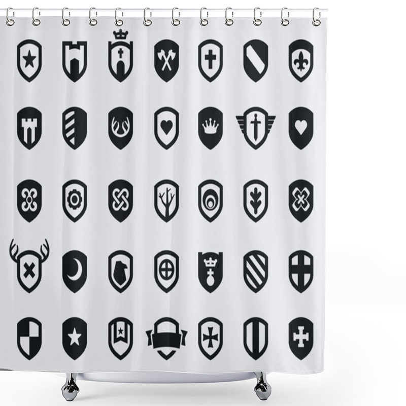 Personality  Shield Icons Shower Curtains