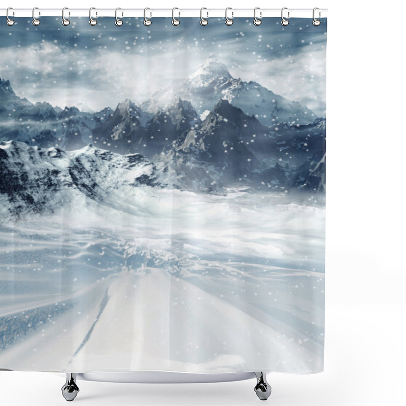 Personality  Winter Mountains Shower Curtains