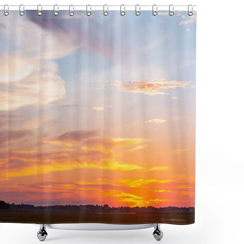 Personality  Sky And Cloud At Sunset With Sunset Light Effects Background. Cl Shower Curtains