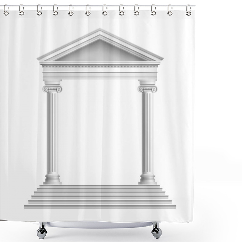 Personality  Temple Front With Columns Shower Curtains