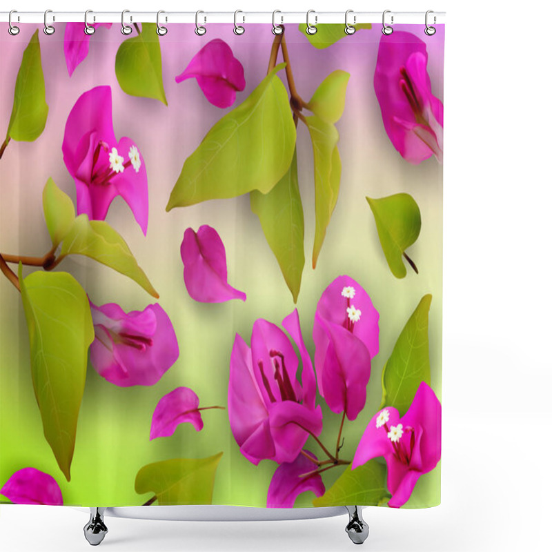 Personality  Summer-Concept-Tropical-flowers-03 Shower Curtains