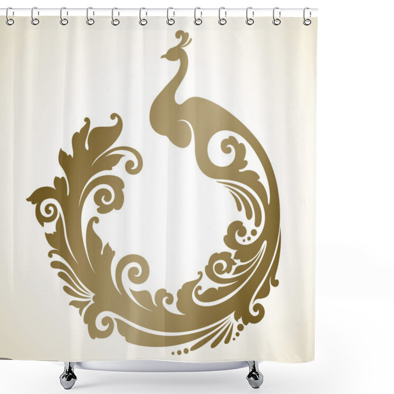 Personality  Ornamental Frame With Decorative Bird Shower Curtains