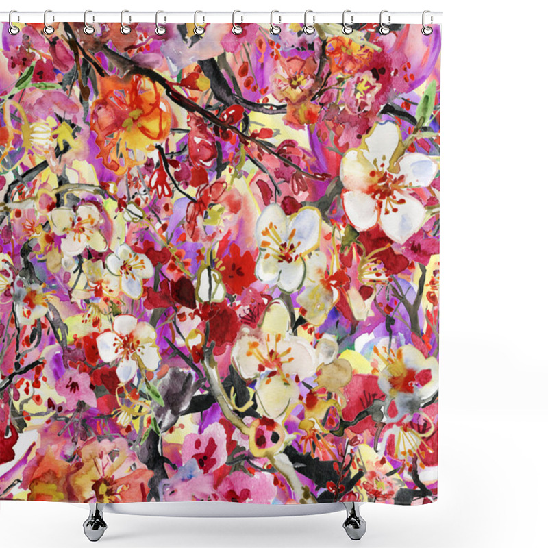 Personality  Cherry And Plums Flowers Shower Curtains