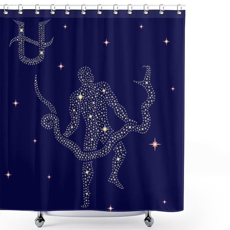 Personality  Alternative Zodiac Sign Ophiuchus On The Starry Sky Shower Curtains