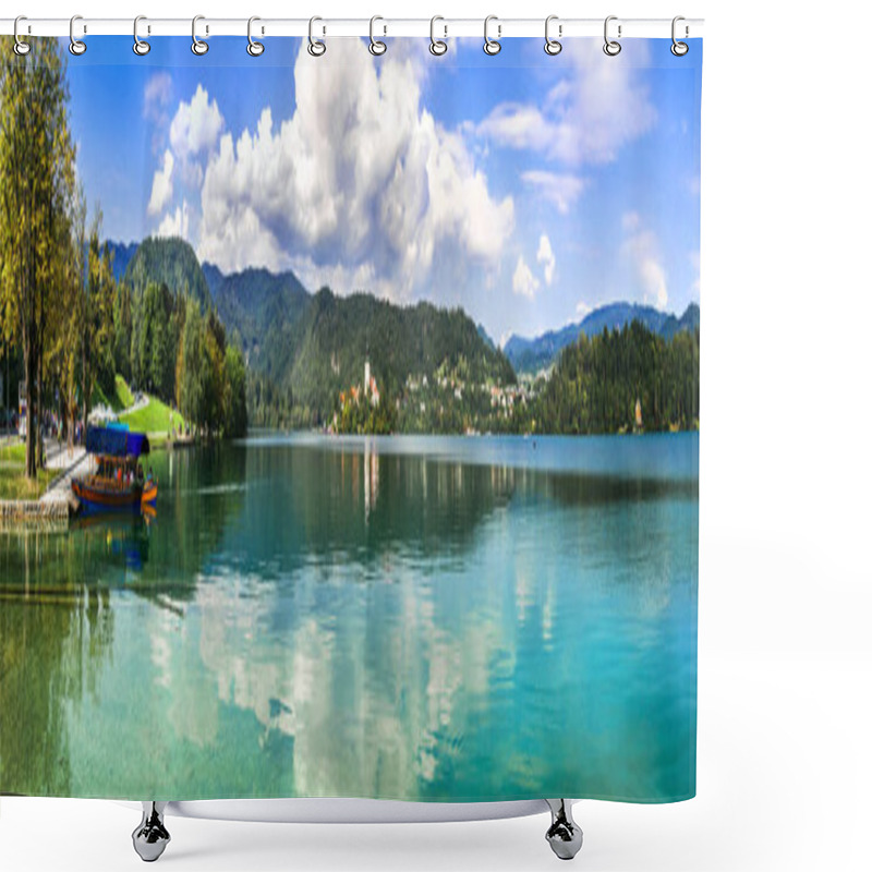 Personality  One Of The Most Beautiful Lake In Europe - Picturesque Bled In Slovenia. Shower Curtains