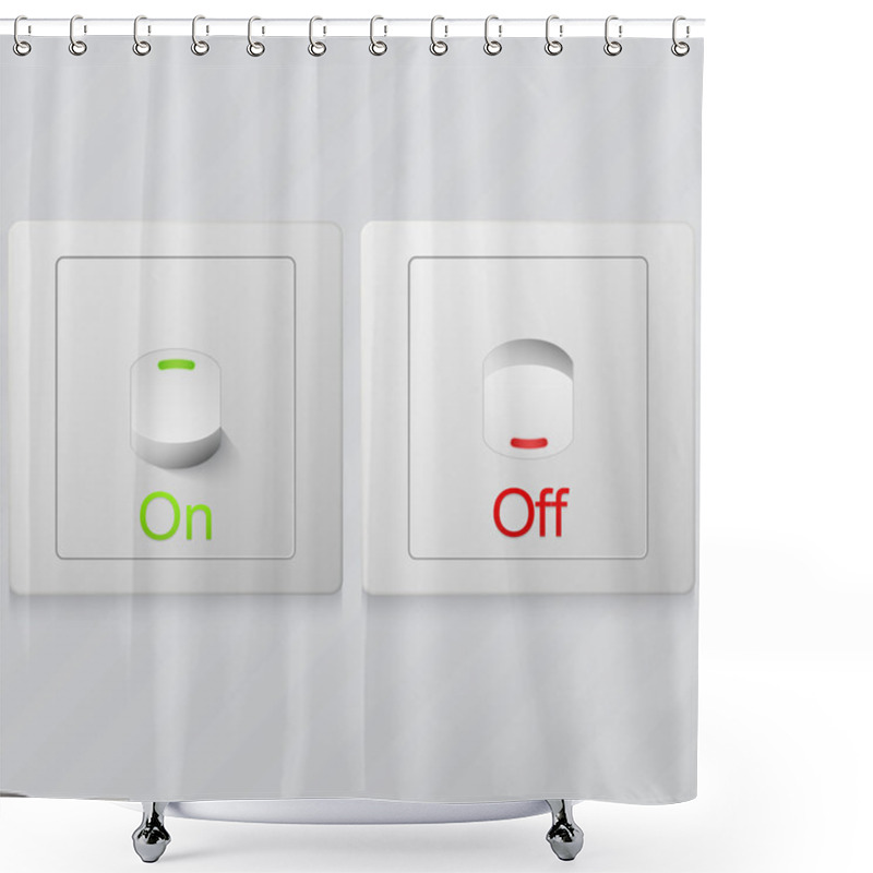 Personality  On, Off Sliders. Vector. Shower Curtains