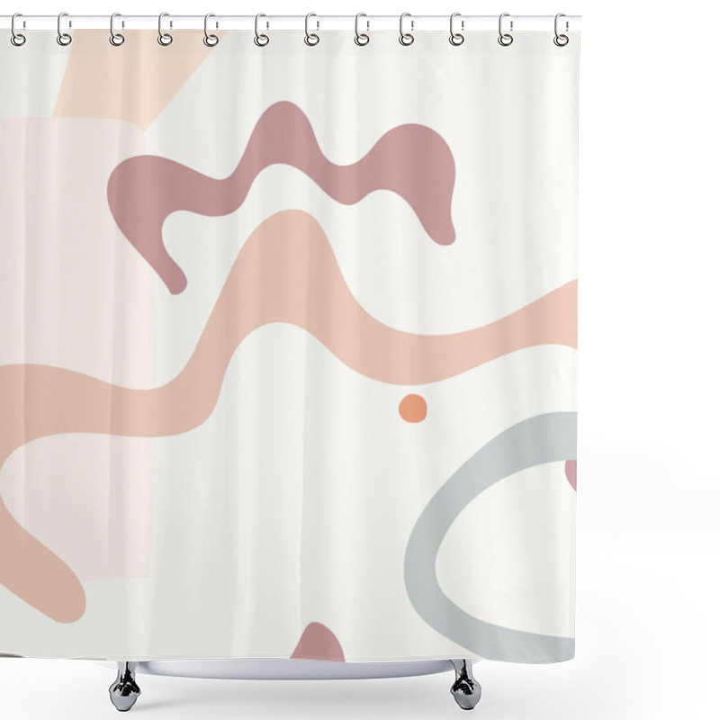 Personality  Abstract Background Image With Rounded Zigzag Shapes In Muted Tones. Shower Curtains