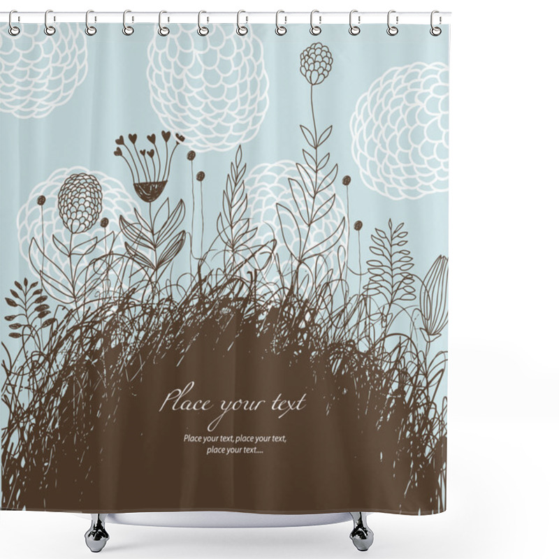 Personality  Grunge Floral Background Shower Curtains