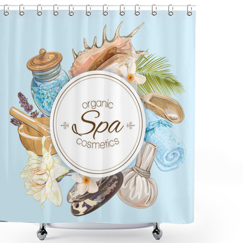 Personality  Spa Round Banner Shower Curtains