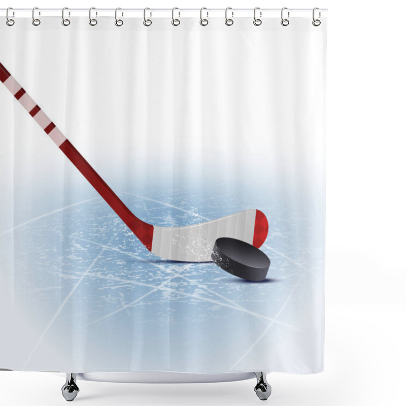 Personality  Realistic Hockey Illustration Shower Curtains