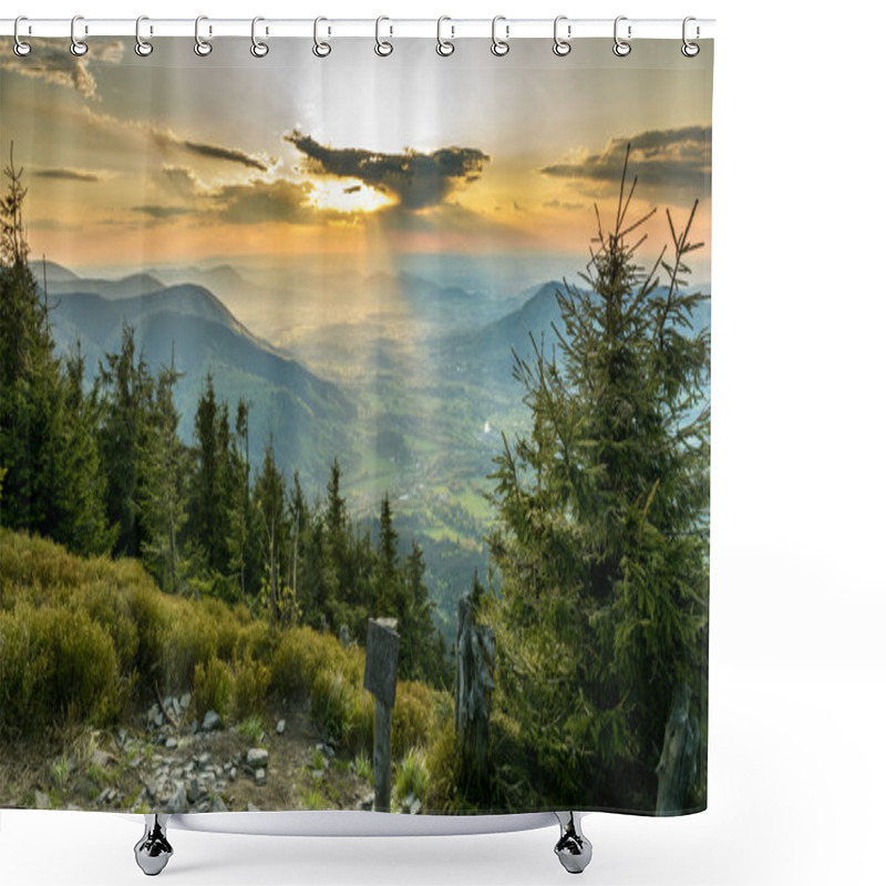 Personality  Sunset And Mountain Shower Curtains