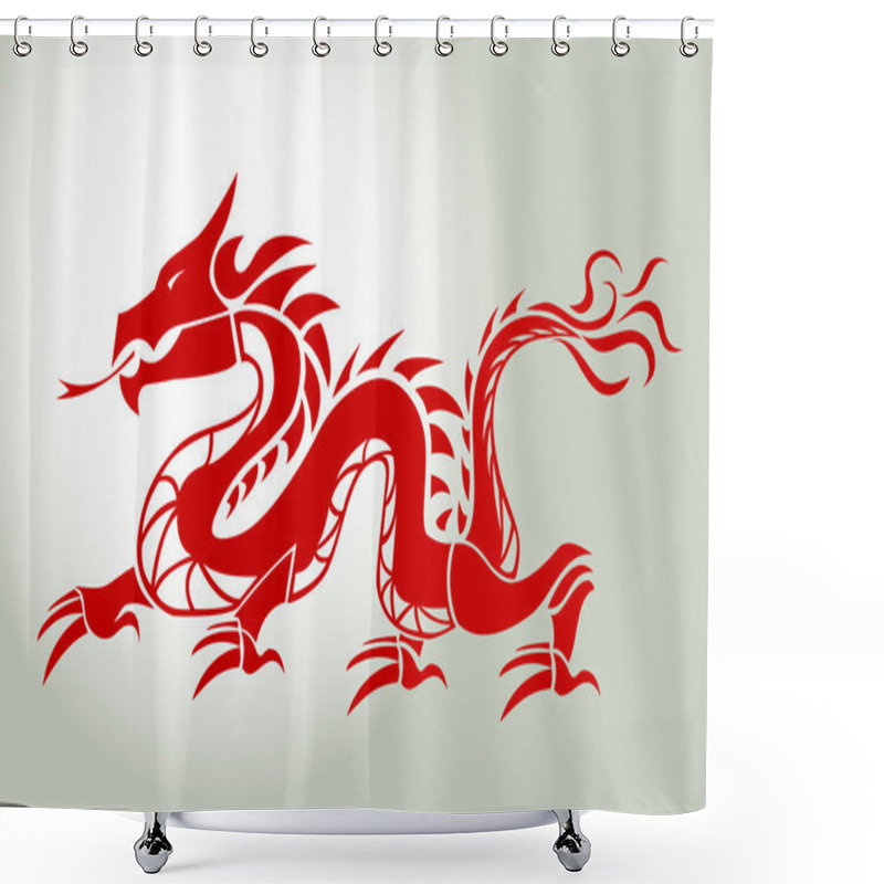 Personality  Red Dragon Shower Curtains