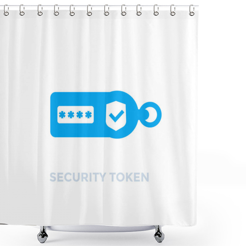 Personality  Security Token On White, Vector Icon Shower Curtains