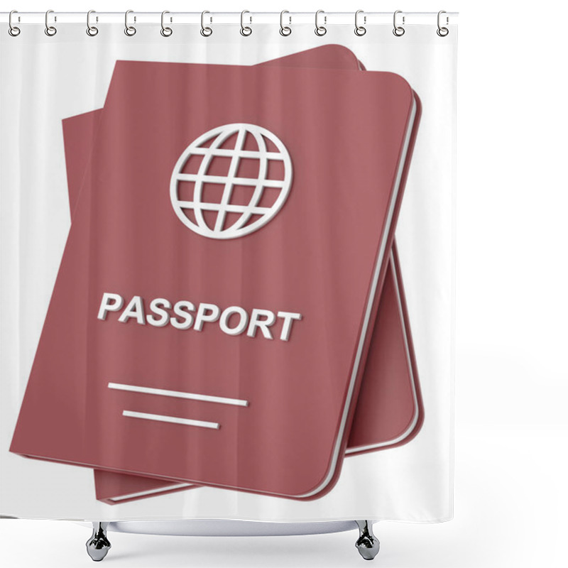 Personality  Passport. Travel Document. 3D Illustration. Shower Curtains