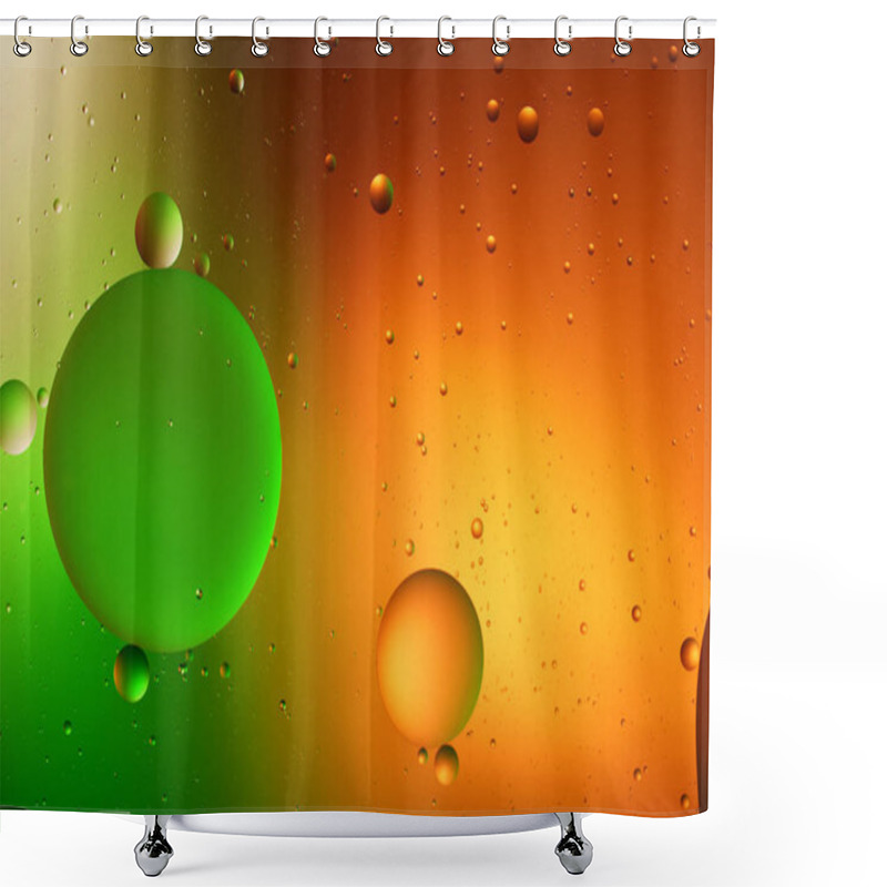 Personality  Beautiful Abstract Background From Mixed Water And Oil In Orange, Red And Green Color Shower Curtains