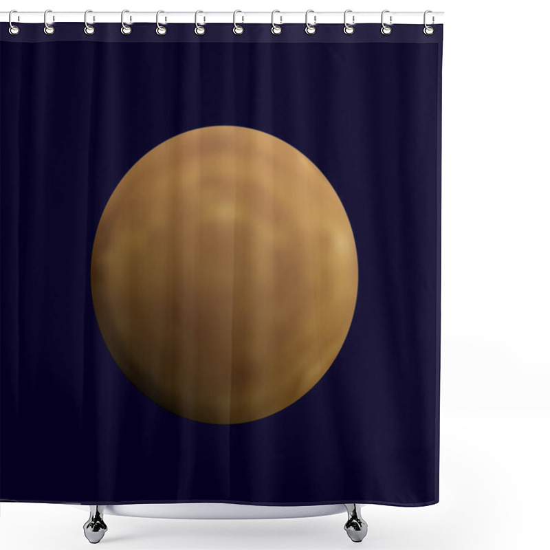 Personality  Realistic Full Mercury In The Dark Blue Sky Shower Curtains