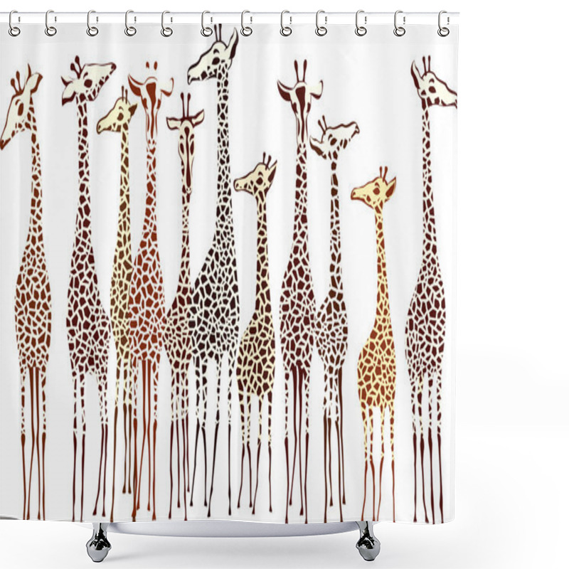 Personality  Giraffes Shower Curtains