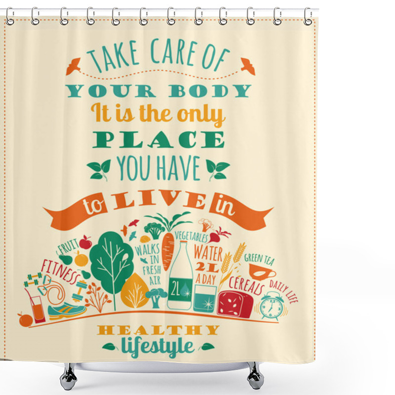 Personality  Healthy Lifestyle Poster Shower Curtains