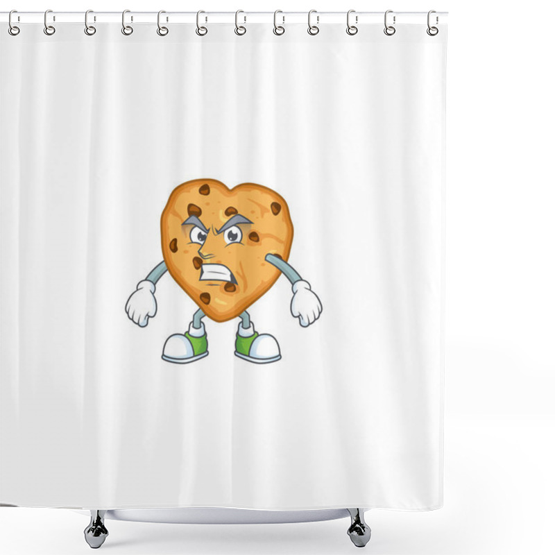 Personality  Charming Chocolate Chips Love Mascot Design Style Waving Hand Shower Curtains