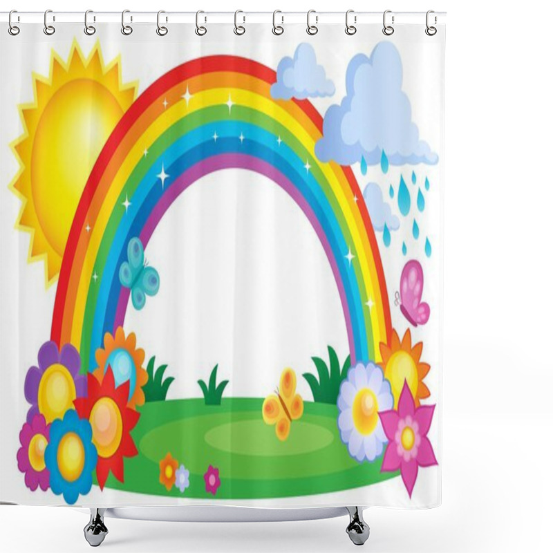 Personality  Rainbow Topic Image 2 Shower Curtains