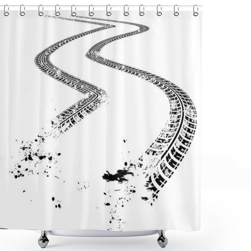 Personality  Tire Tracks Vector Shower Curtains