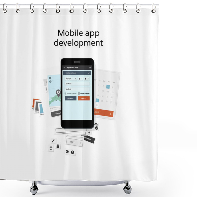 Personality  Mobile App Development Shower Curtains