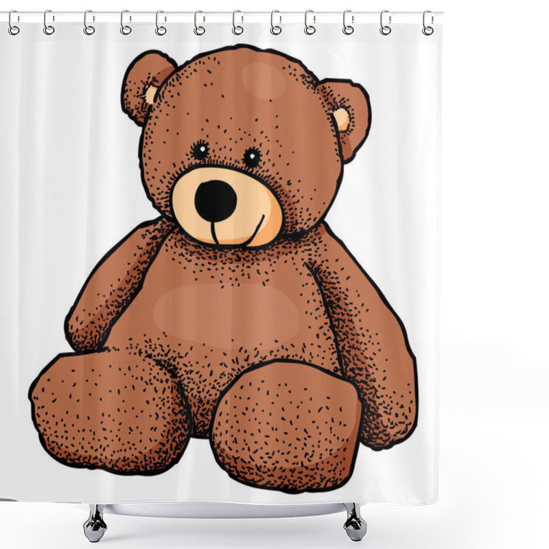 Personality  Cartoon Image Of Teddy Bear Shower Curtains