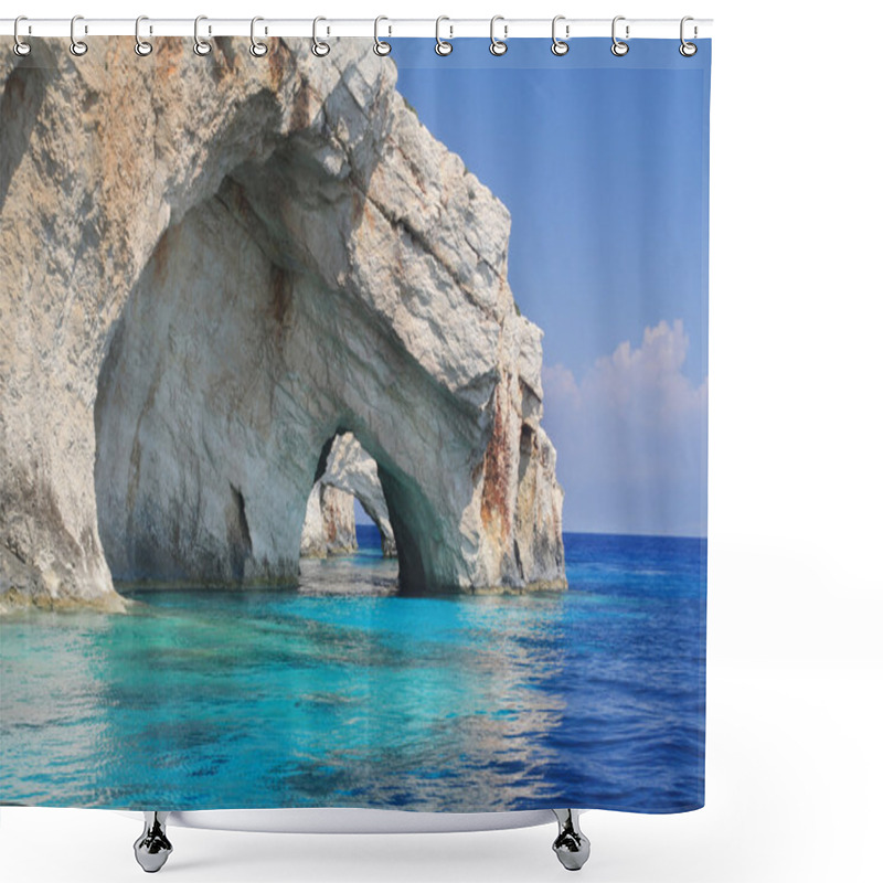 Personality  Blue Caves On Zakynthos Island, Greece Shower Curtains