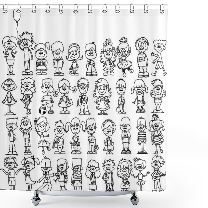 Personality  Happy Cartoon Kids Shower Curtains