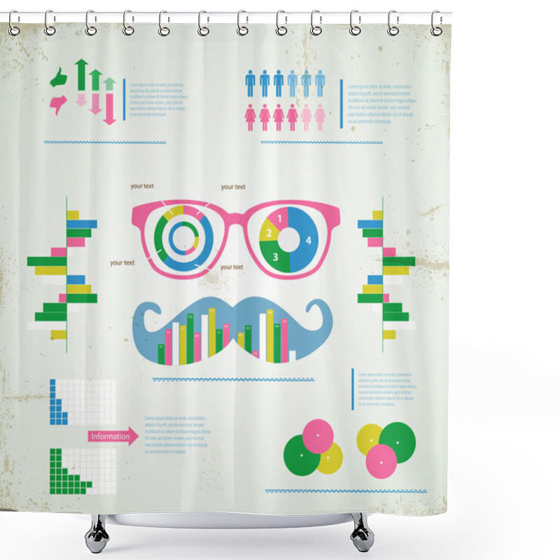 Personality  Hipster Infographic Vector Illustration Shower Curtains