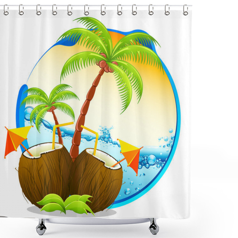 Personality  Tropical Coconut Cocktail Shower Curtains