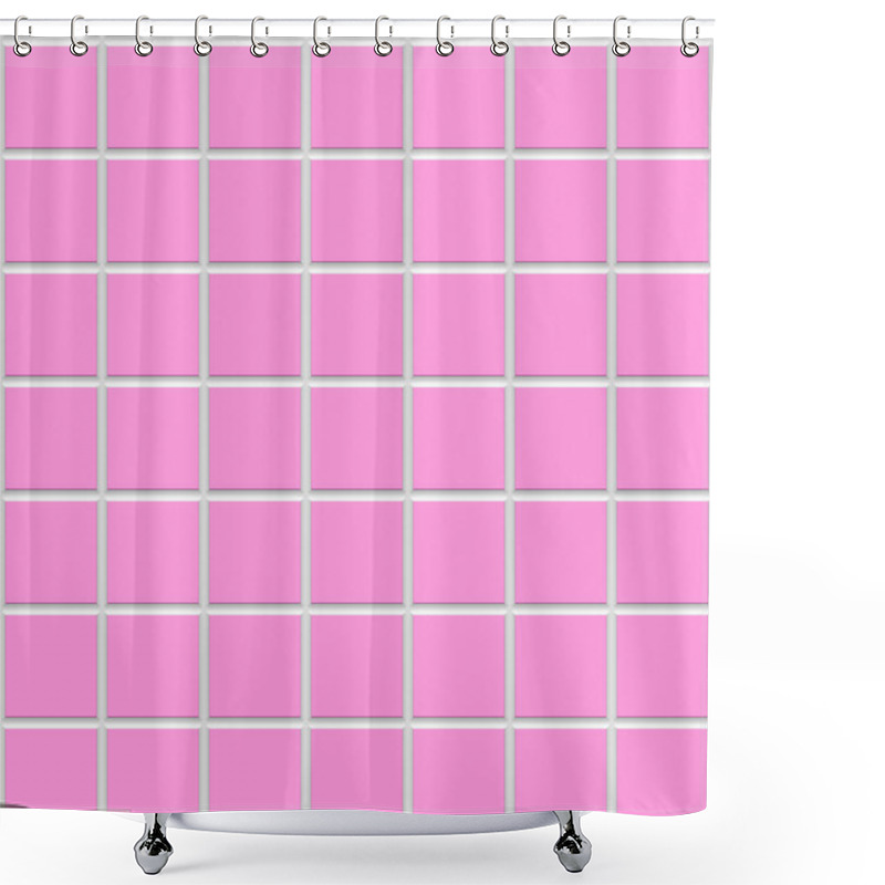 Personality  Pink Square Ceramic Tiles Texture Shower Curtains