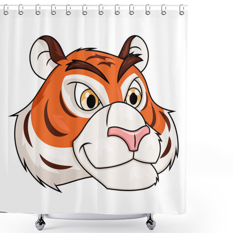 Personality  Tiger Head Illustration 2 Shower Curtains