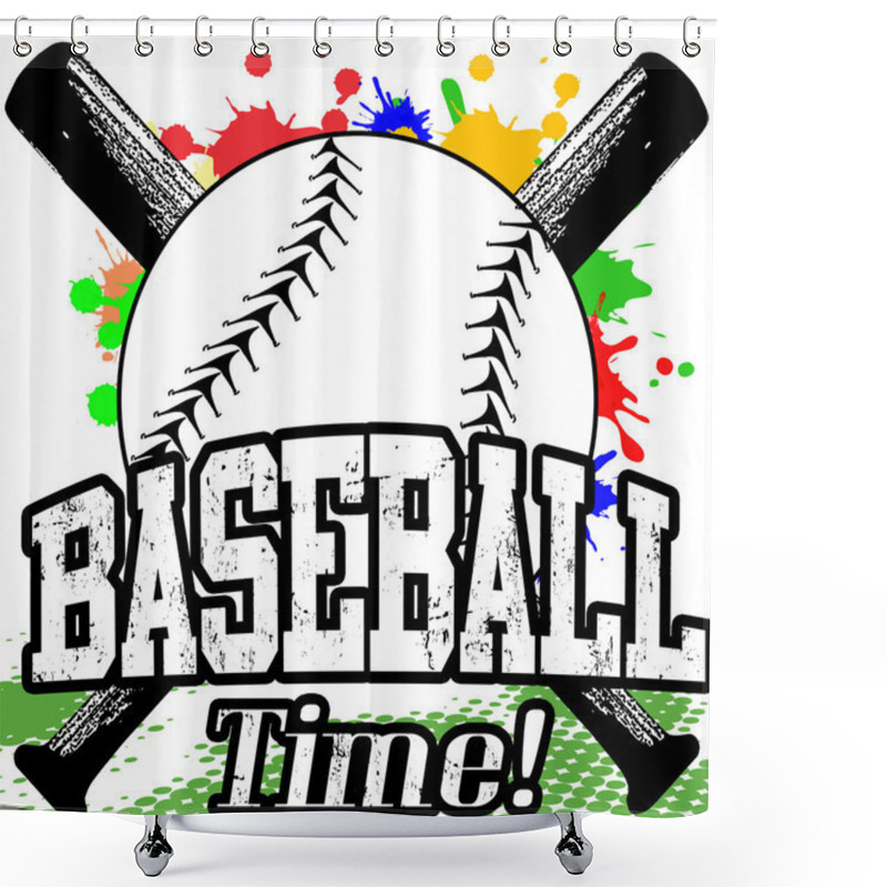 Personality  Baseball Time Poster Shower Curtains