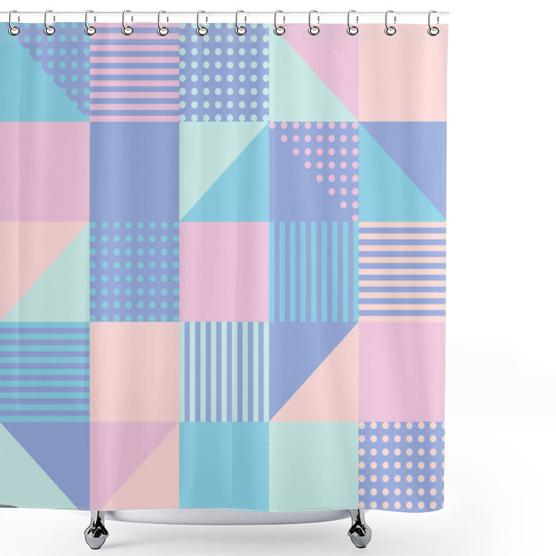 Personality  Scandinavian Squares Pattern Shower Curtains