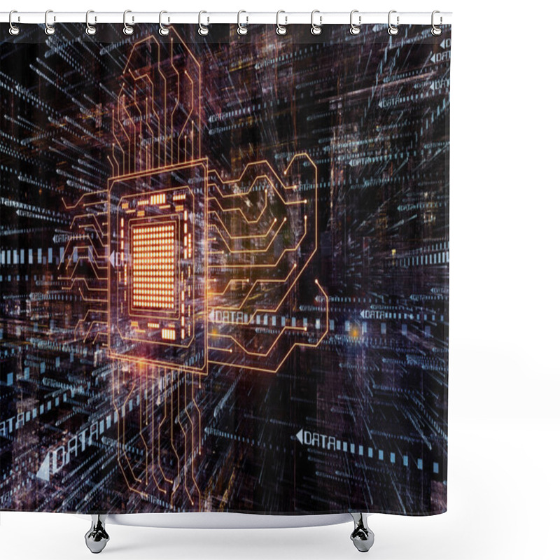 Personality  Synergies Of Digital World Shower Curtains