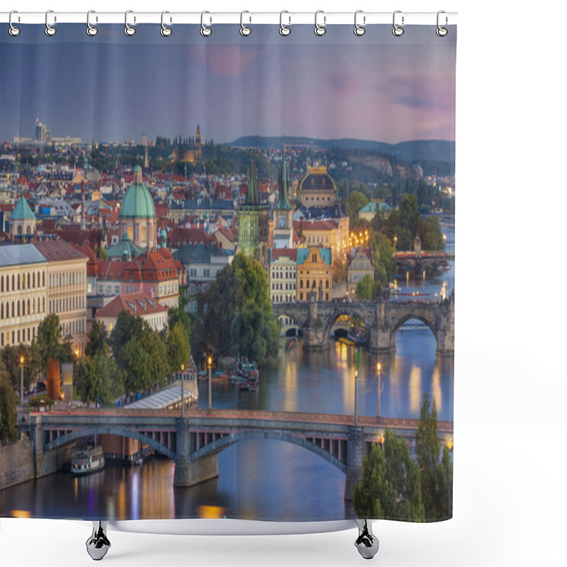 Personality  Prague At Sunset. Shower Curtains