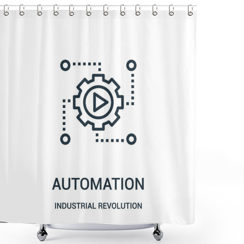 Personality  Automation Icon Vector From Industrial Revolution Collection. Thin Line Automation Outline Icon Vector Illustration. Shower Curtains