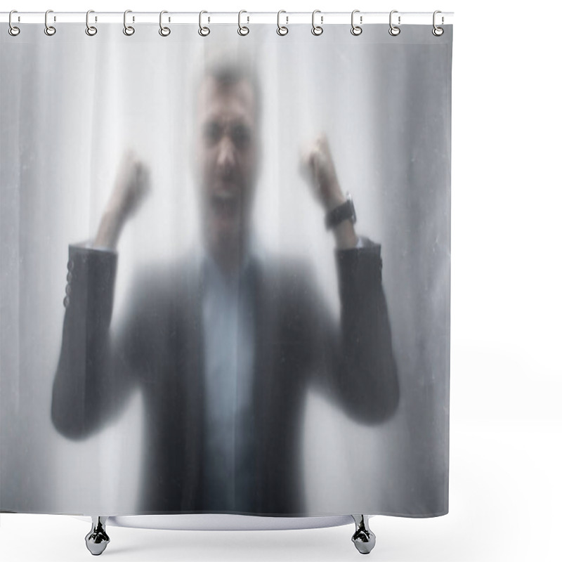 Personality  Silhouette Of Man Behind The Glass Shower Curtains