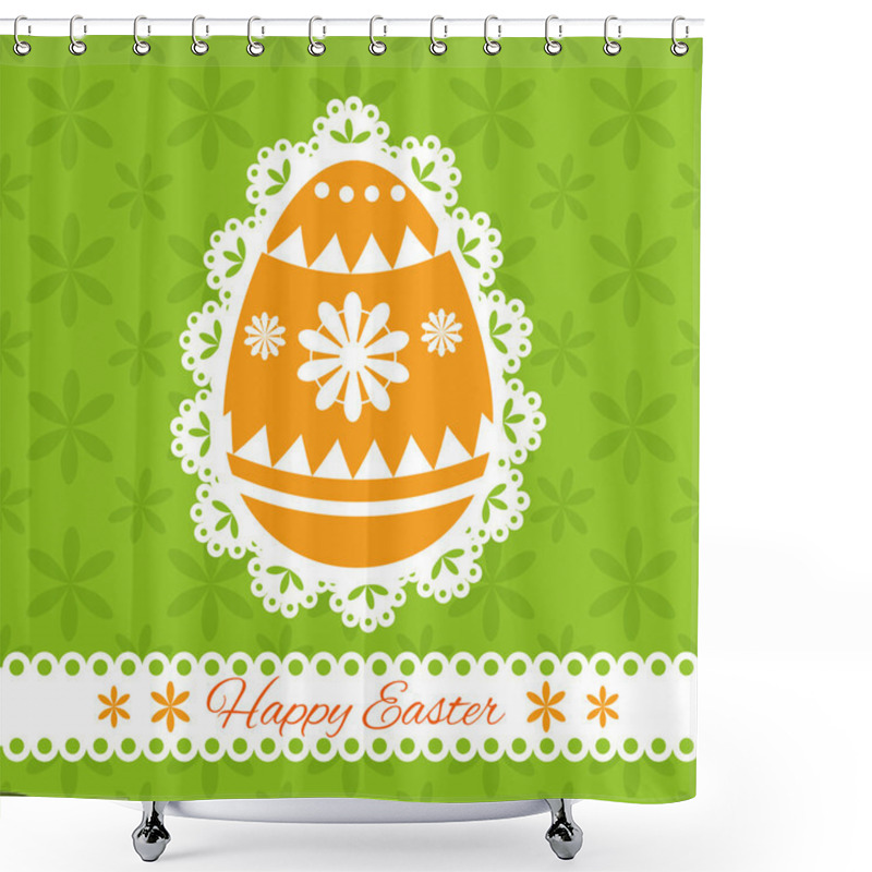 Personality  Easter Greeting Card. Vector Illustration. Shower Curtains