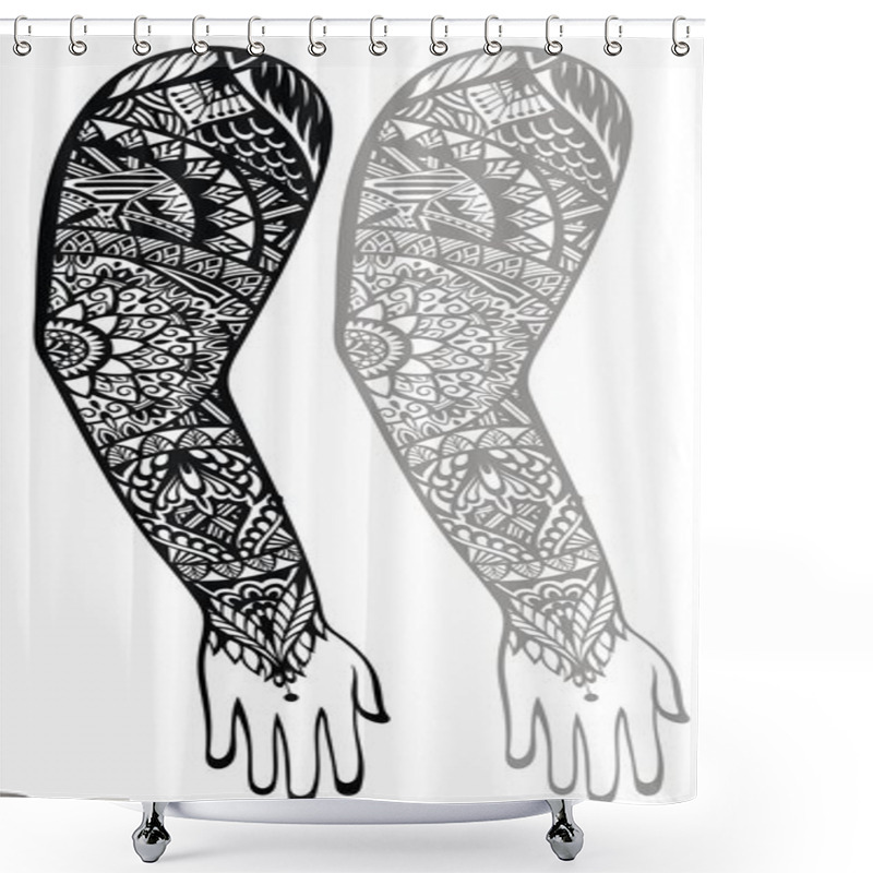 Personality  Maori Style Tattoo Design Shower Curtains