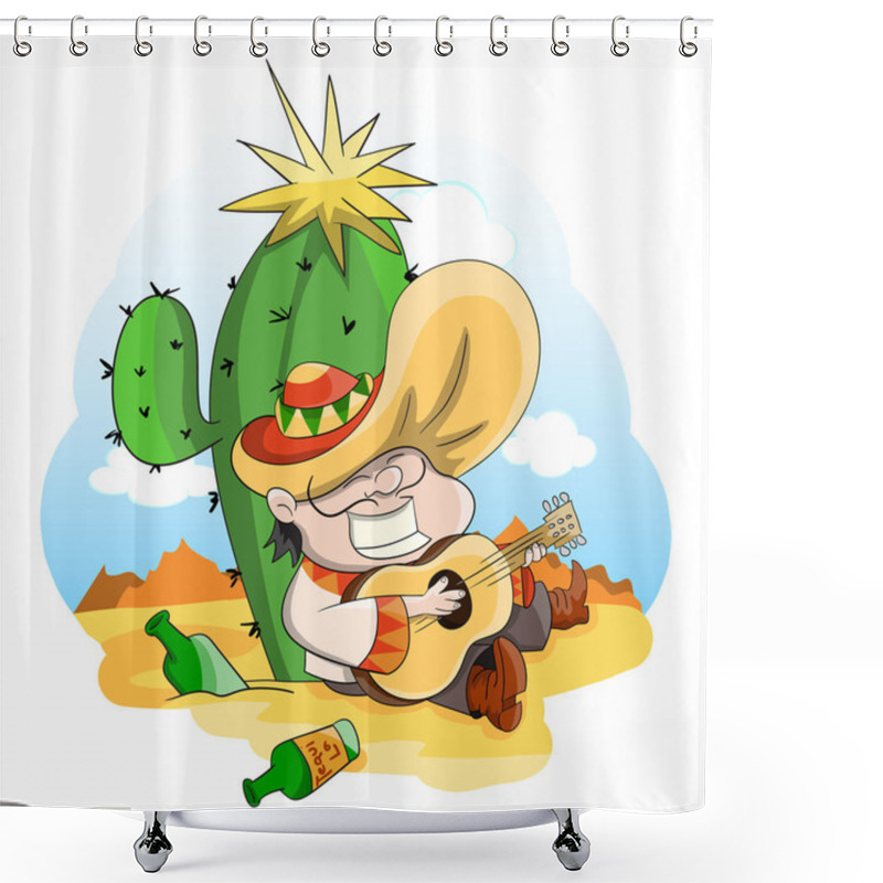 Personality  Cartoon Vector Mexican Shower Curtains