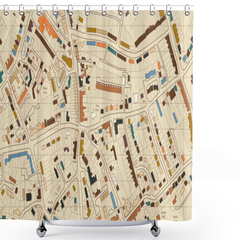 Personality  Housing Map Shower Curtains