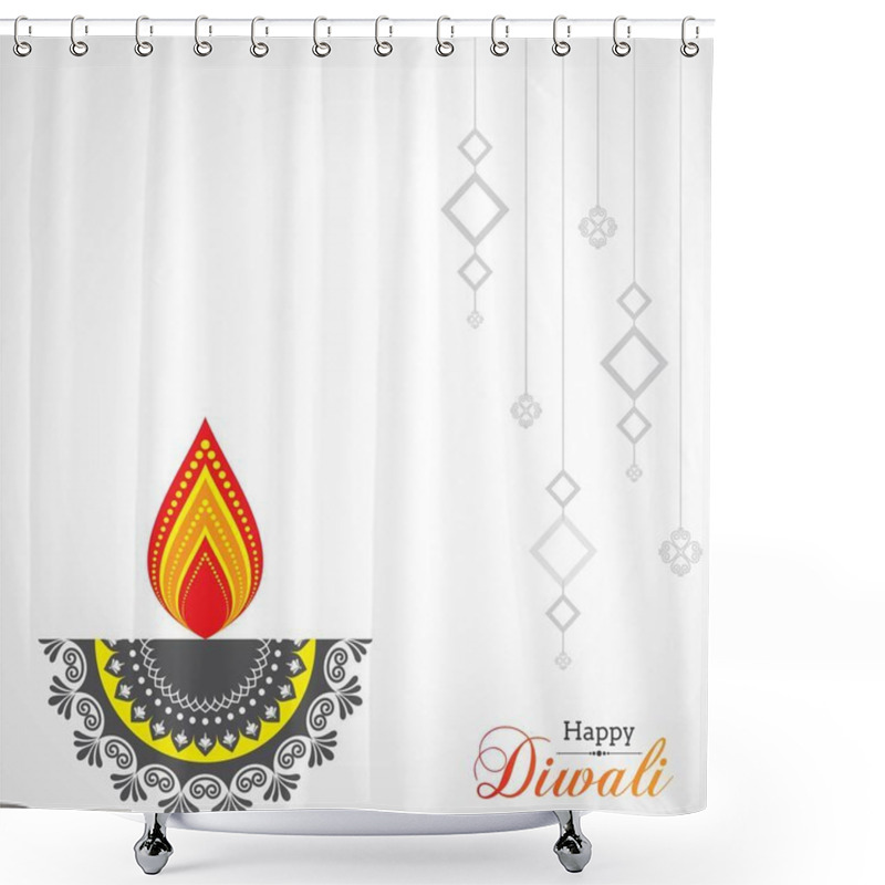 Personality  Poster For Happy Diwali With Beautiful Design Illustration Stock Vector Shower Curtains