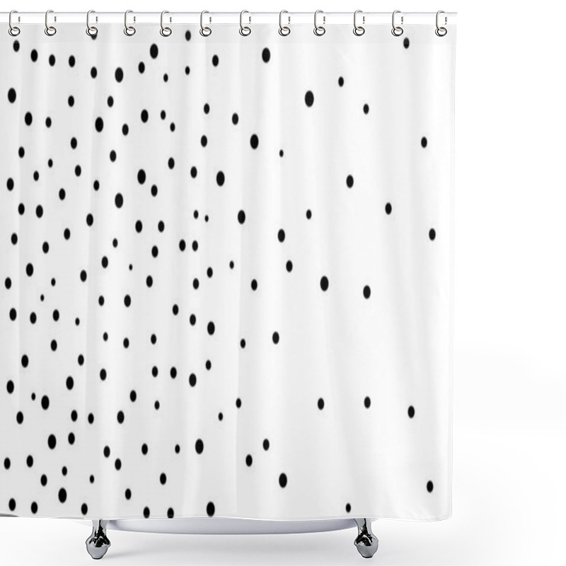 Personality  Chaotic Circle Dots Points Random Shape Size Background Shower Curtains