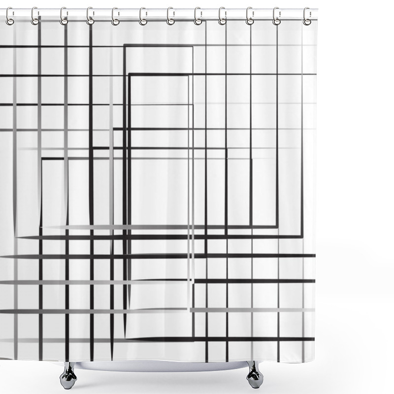 Personality  Geometric Abstract Irregular Squares Background Shower Curtains