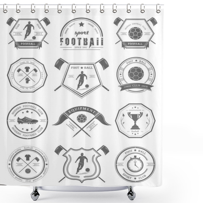 Personality  Vector Set Of Football Badge And Logo Shower Curtains